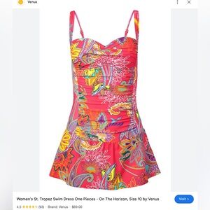NWOT Women’s St Tropez Swim Dress One Piece - On The Horizon. NWOT.